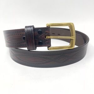 New Without Tags Wrangler Men's Diamond Rope Embossed Brown Leather Belt